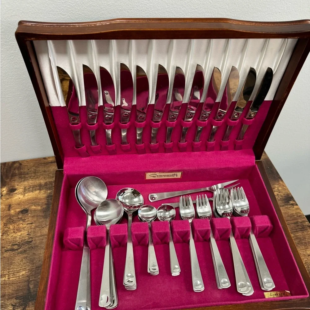 Vintage 64pc Rosenthal Plus Stainless Steel Flatware Set